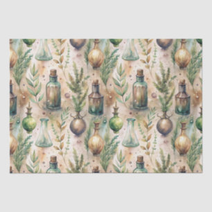 Papel De Seda Patrón de botellas apotecarias vintage (4)