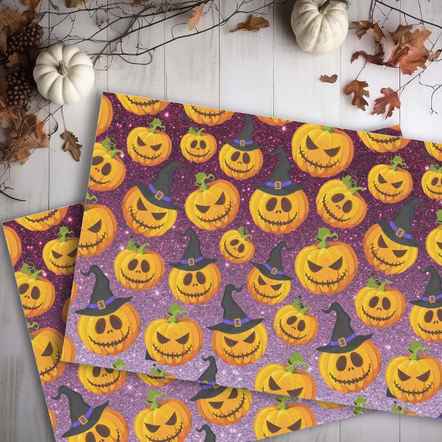 Papel De Seda patrón de brillo de calabaza de Halloween (Subido por el creador)
