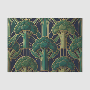 Papel De Seda Patrón de brócoli Art Deco