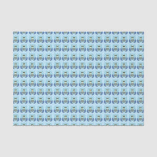 Papel De Seda Patrón de búho azul claro lindo 