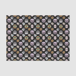 Papel De Seda Patrón de Búho divertido sobre fondo negro