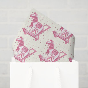 Papel De Seda Patrón de Caballo de Hobby Rosa Vintage para Niña