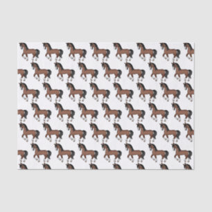 Papel De Seda Patrón de caballo marrón lindo dibujo animado trot