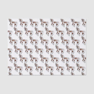 Papel De Seda Patrón de caballo marrón pinto de dibujos animados
