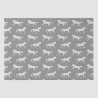 Papel De Seda Patrón de caballos gris galopantes