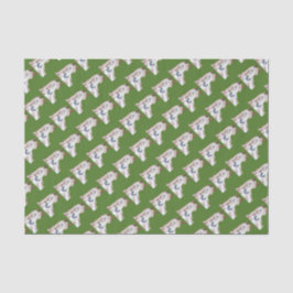 Papel De Seda Patrón de caballos toscados verde de Navidad