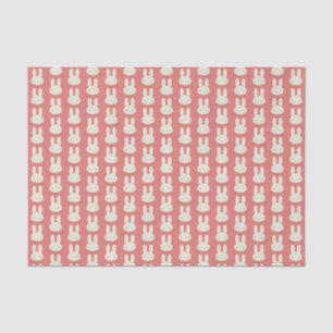 Papel De Seda Patrón de cabeza de conejito suave rosado