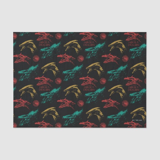 Papel De Seda Patrón de cabeza de dragón (Anverso)