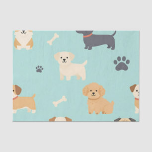 Papel De Seda Patrón de cachorros adorables