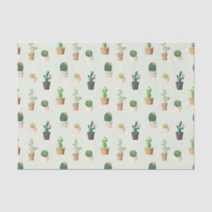Papel De Seda Patrón de Cactus - Planta Suculenta