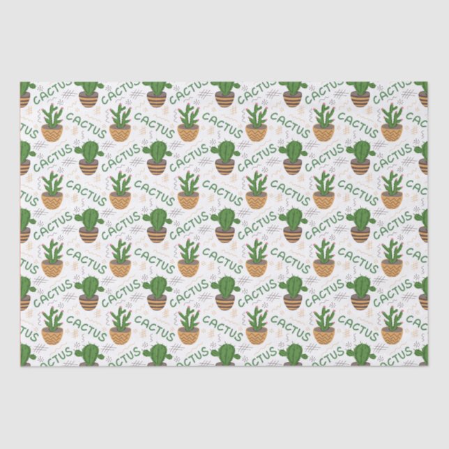 Papel De Seda Patrón de Cactus salvaje (Anverso)
