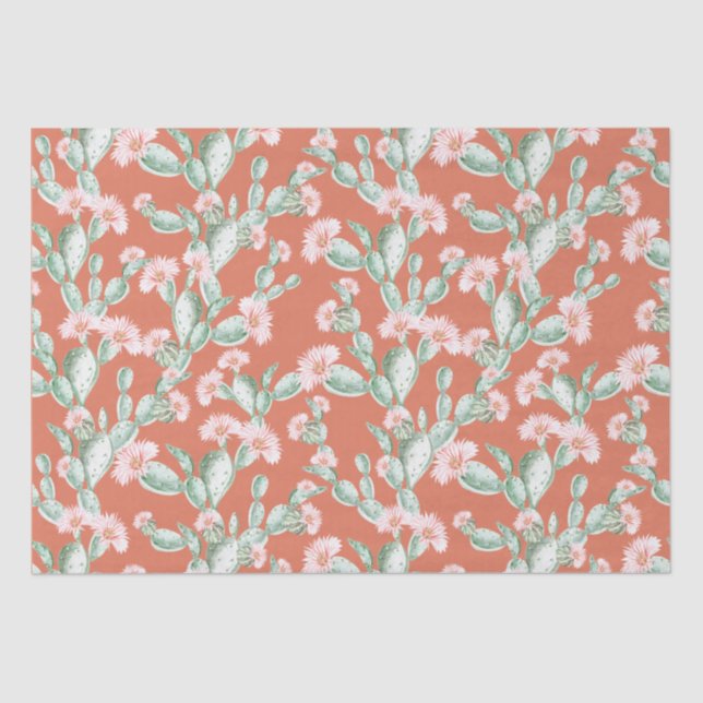 Papel De Seda Patrón de Cactus salvaje (Anverso)