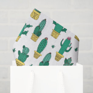Papel De Seda Patrón de cactus y suculentas lindas