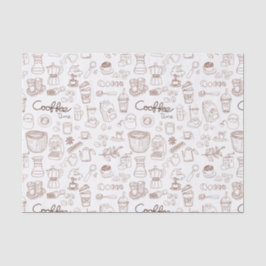 Papel De Seda Patrón de café corto