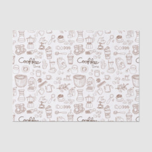 Papel De Seda Patrón de café corto