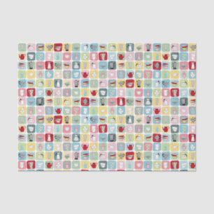 Papel De Seda Patrón de cafés y tazas retro