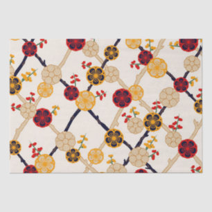 Papel De Seda Patrón de caída de ciruelas japonesas