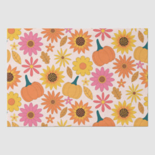 Papel De Seda Patrón de caída de girasoles y calabazas