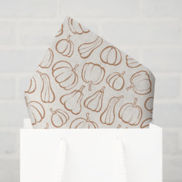Papel De Seda Patrón de calabaza boho neutral para fiesta de oto