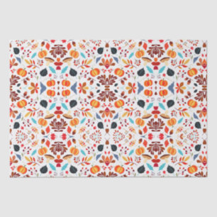 Papel De Seda Patrón de calabaza de hojas de otoño