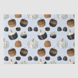 Papel De Seda Patrón de calabaza de Naranja blanco negro moderno