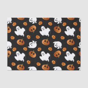 Papel De Seda Patrón de calabaza fantasma de Halloween