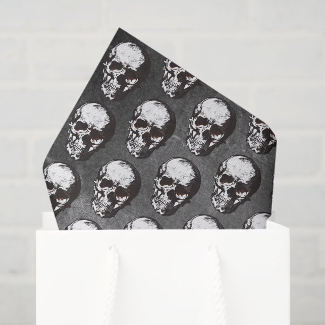 Papel De Seda Patrón de calavera de Halloween (Bolsa de regalo)