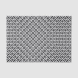 Papel De Seda Patrón de caleidoscopio en blanco y negro Arte mod
