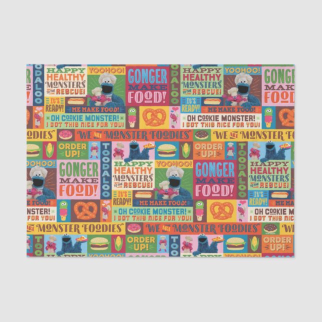 Papel De Seda Patrón de camión de comida de Monster de Cookie (Anverso)
