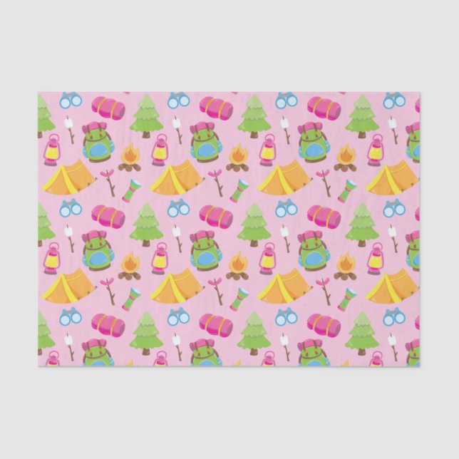 Papel De Seda Patrón de campamento de verano (Anverso)