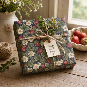 Papel De Seda Patrón de campos de fresas vintage decoupage