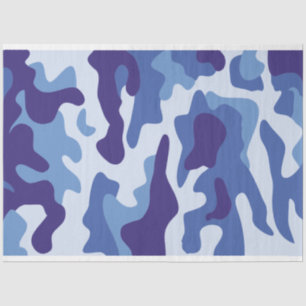 Papel De Seda Patrón de camuflaje azul