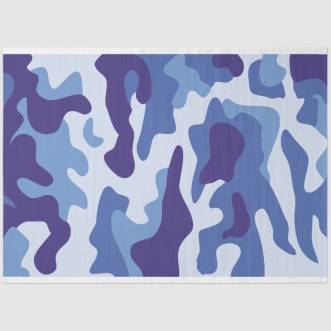 Papel De Seda Patrón de camuflaje azul (Anverso)