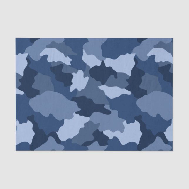 Papel De Seda Patrón de camuflaje azul (Anverso)