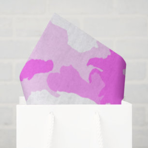 Papel De Seda Patrón de camuflaje rosa y blanco