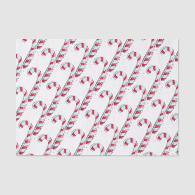 Papel De Seda Patrón de candy caña de navidades (Anverso)