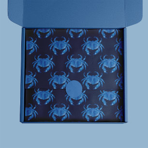 Papel De Seda Patrón de cangrejo azul junto al mar océano