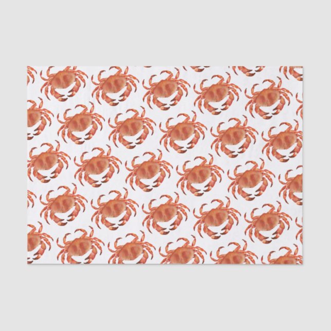Papel De Seda Patrón de cangrejos junto al mar (Anverso)