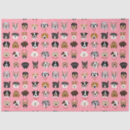 Papel De Seda Patrón de cara de perro Valentine