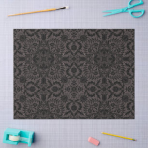 Papel De Seda Patrón de carbón negro sin costuras de Wm Morris V