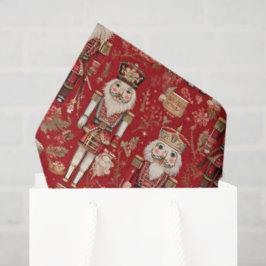 Papel De Seda Patrón de cascanueces rojos Navidad