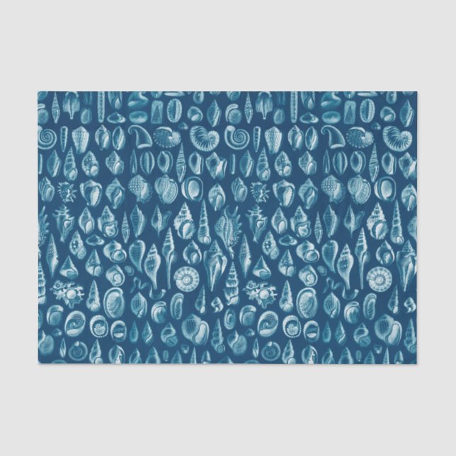 Papel De Seda Patrón de cascos azules y blancos (Anverso)