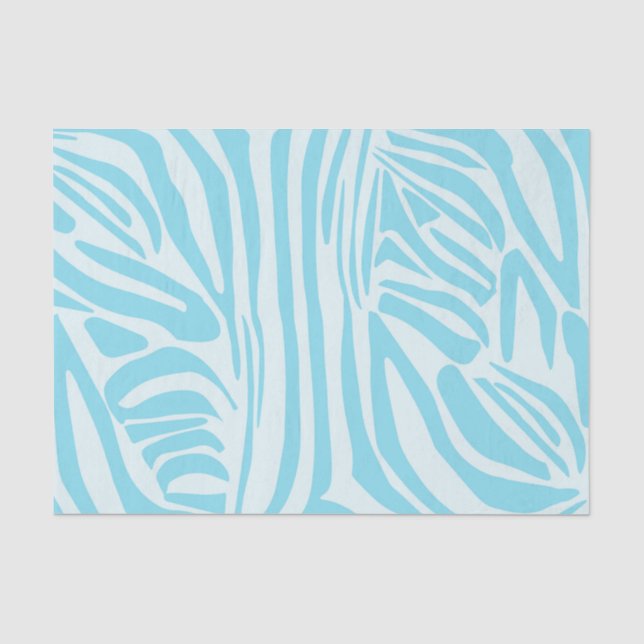 Papel De Seda Patrón de cebra azul (Anverso)