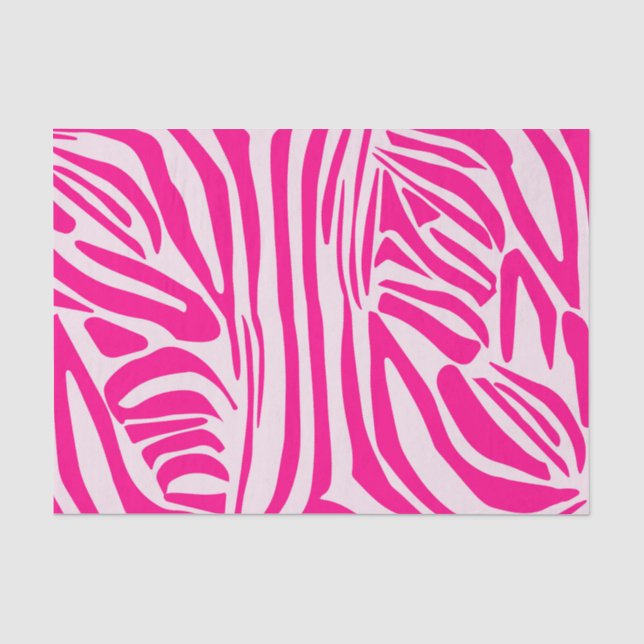 Papel De Seda Patrón de cebra rosa (Anverso)
