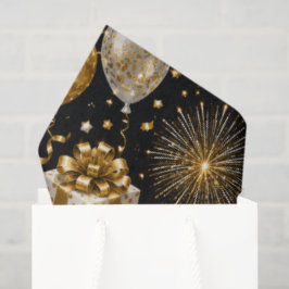 Papel De Seda Patrón de Celebración de Año Nuevo de Lujo