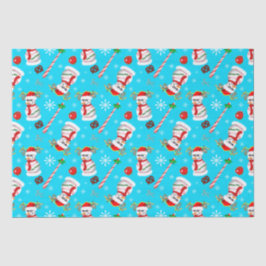 Papel De Seda Patrón de celebración de Navidad del muñeco de nie