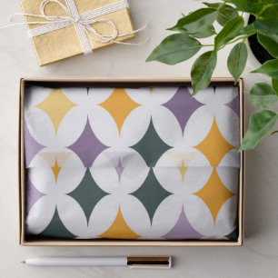 Papel De Seda Patrón de celosía de diamante retro de mediados de