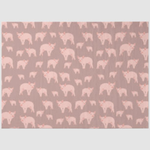 Papel De Seda Patrón de cerdo rosado