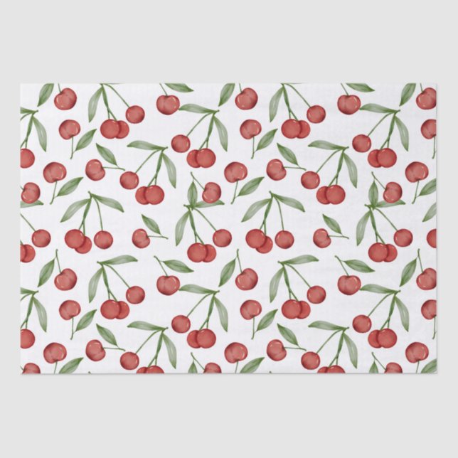Papel De Seda Patrón de cerezas (Anverso)