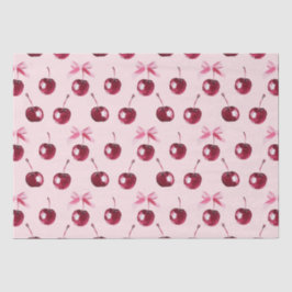 Papel De Seda Patrón de cerezas de Coquette